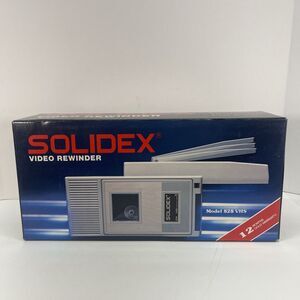 NIB Vintage SOLIDEX Video Cassette Rewinder Model 828 VHS Rewind Box /Styrofoam